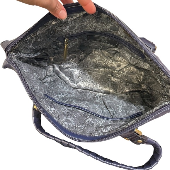 Vintage Sharif Leather Shoulder Bag | Snakeskin / Blue | Detailed | Purse - Picture 7 of 10